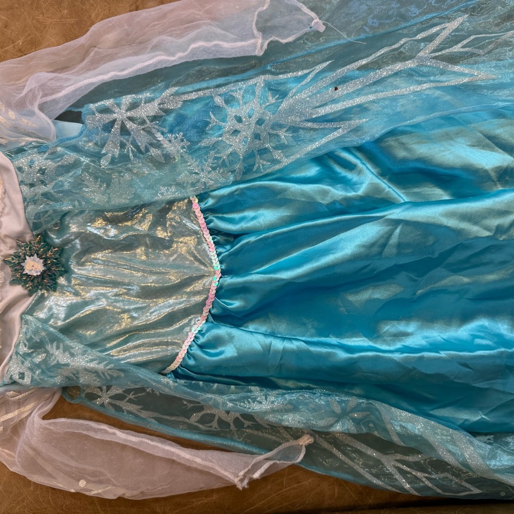 Disney BUNDLE for 5-7 year old Frozen-Inspired Teal and White Costume Dress